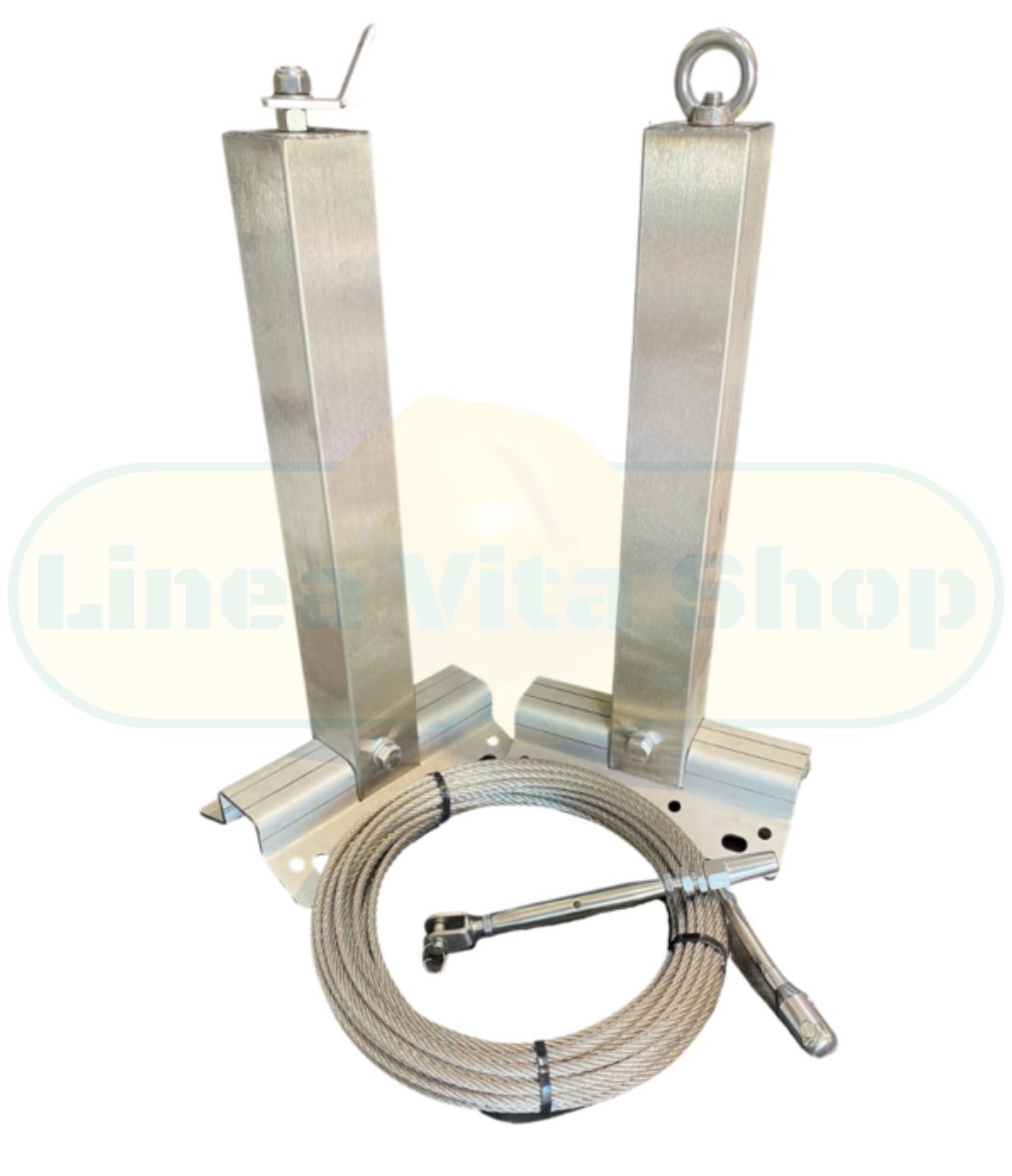 KIT 9<BR> LINEA VITA INDEFORMABILE<br> CON PIASTRA DA COLMO<small><small><br> (codice prodotto: KIT 9)<br>(cod. e-commerce: TORINO 2)</small></small><br><br>